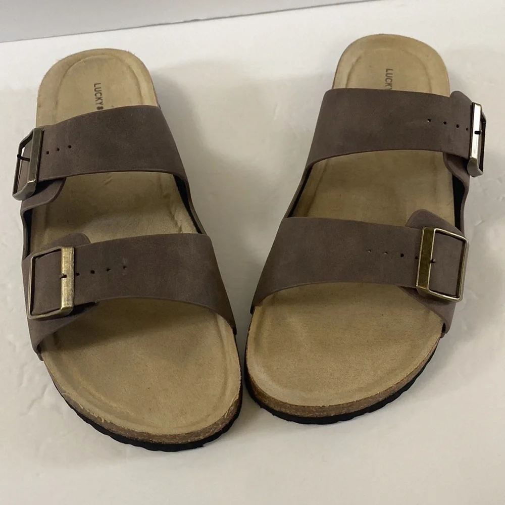 NWOT Lucky Brand blanc footbed sandals men’s size 11 adjustable straps